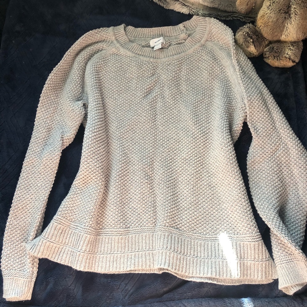 Light grey open knit sweater
